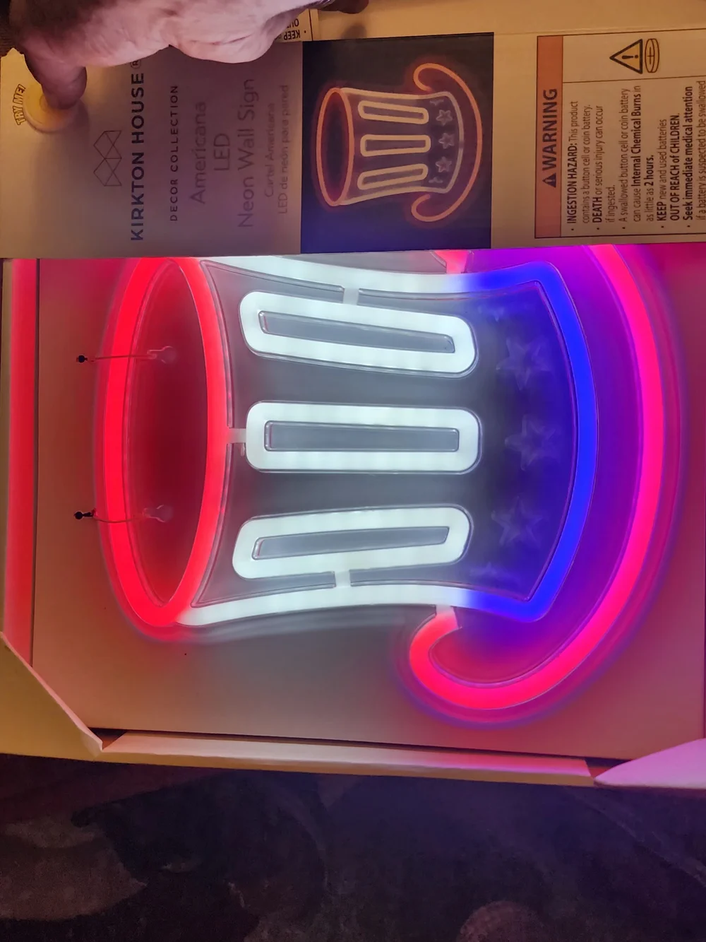 Red, Blue & White LED Neon Uncle Sam Wall Sign